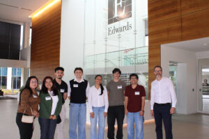 Juan Carlos Velez and Alliance students tour Edwards Lifesciences