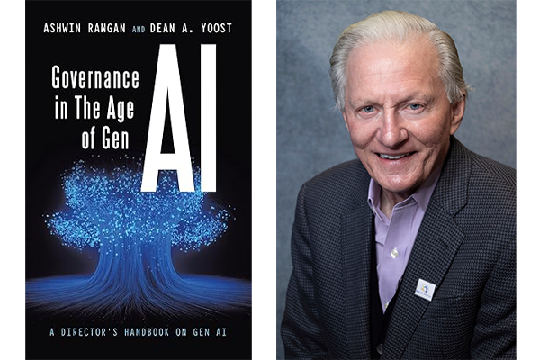 Dean Yoost with his book, Governance in the Age of Gen AI: A Director's Handbook on GEN AI